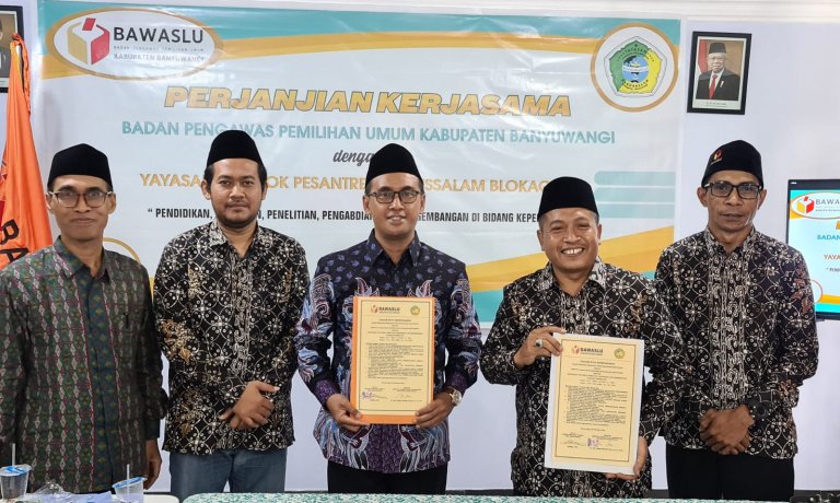 Bawaslu Banyuwangi Jalin kerjasama dengan Yayasan Pondok Pesantren Darussalam Blokagung Banyuwangi