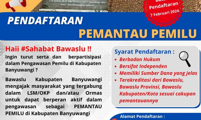 PENDAFTARAN PEMANTAU PEMILU