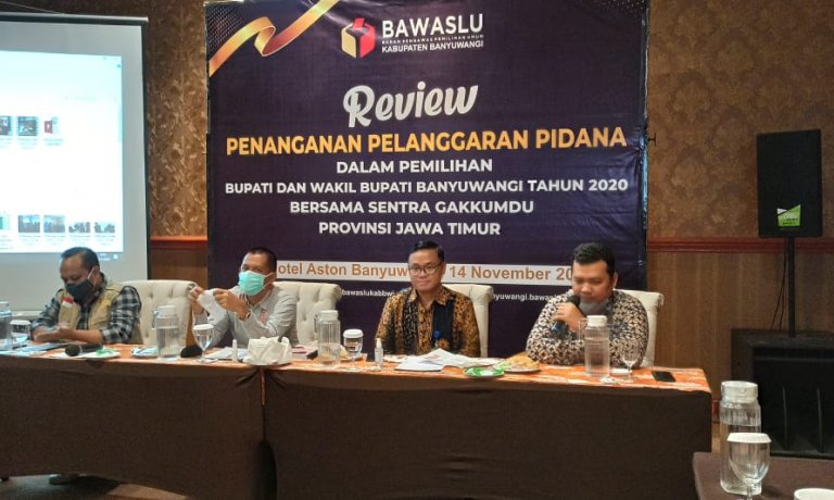 Samakan Persepsi, Gakkumdu Jatim Review Penanganan Pelanggaran Di Banyuwangi